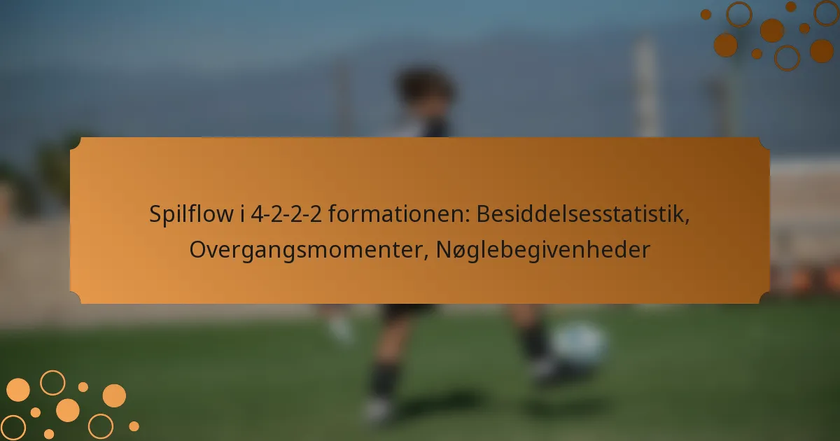 Spilflow i 4-2-2-2 formationen: Besiddelsesstatistik, Overgangsmomenter, Nøglebegivenheder